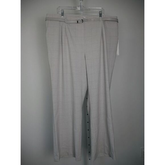 Calvin Klein Women's Plus Size Windowpane Wide-Leg Pants 20W - Picture 2 of 10